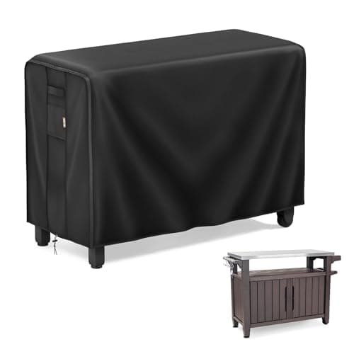 MR. COVER Outdoor prep table cover 52 inch for Keter Unity XL Outdoor Rolling Table Cart, 600D Heavy Duty Waterproof for Grill Dining Kitchen Island cart Protective, Outdoor Storage Cabinet Cover
