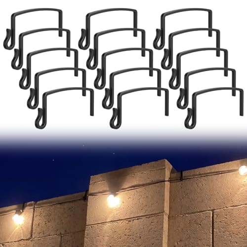 Frienda 15 Pcs Outdoor Light String ABS Hooks for 6 Inch Concrete Wall Cinder Block Fences No Drill Outdoor Light String Hooks for Cinder Block Concrete Wall and Fence
