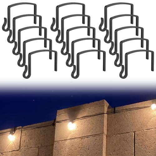Frienda 15 Pcs Outdoor Light String ABS Hooks for 3.6 Inch Concrete Wall Cinder Block Fences No Drill Outdoor Light String Hooks for Cinder Block Concrete Wall and Fence