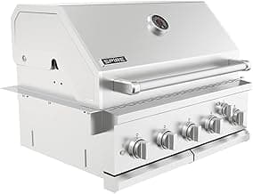 Spire Premium 5 Burner Built In Gas Grill, Stainless Steel 30 Inch Propane Grill with Rear Burner, 63,000 BTU