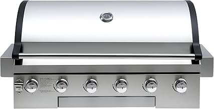 40 Inch Built-in BBQ Gas Grill (NG/LPG Convertible), 6-Burner Outdoor Kitchen with Griddle Combo