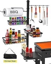 Griddle Caddy Organizer for Blackstone Griddle Accessories, BBQ Grill Picnic Utensil Condiment Caddy with Paper Towel Holder