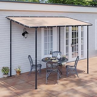 Aoxun 10x6 Lean to Gazebo Outdoor Pergola with Water Resistant & UV-Resistant, Wall-Mounted Canopy